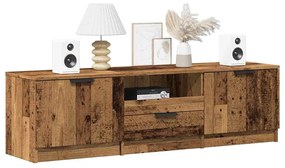 Mobile Porta Tv İn Legno Vecchio 140x35x40 Cm İn Truciolato /