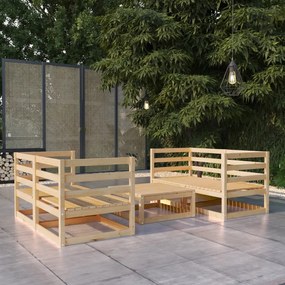 Set Divani da Giardino 5 pz in Legno Massello di Pino