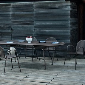 Set tavolo e sedie Evo OASI BY EMU nero per 6 persone