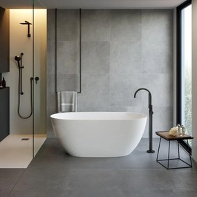 Vasca ad isola Lea L160 X P74cm, bianco lucido senza troppo pieno e piletta