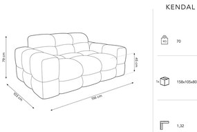 Divano in velluto bordeaux 156 cm Kendal - Micadoni Home