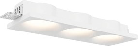 Portafaretto Rettangolare 280x100mm 3xGU10 in Gesso Pitturabile Curvo
