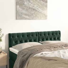 Testiera 2 Pz Verde Scuro 80x7x78/88 Cm İn Velluto /