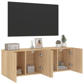 Mobili tv a parete 2pz rovere sonoma 60x30x41 cm
