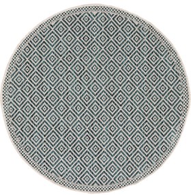 benuta Nest Tappeto per interno ed esterno rotondo Cleo Azzuro ø 150 cm rotondo - Tappeto outdoor per balcone, terrazzo e giardino