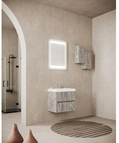 Pensile bagno Portofino grigio antico in vetro, 1 anta apertura da sinistra P 15 x L 25 x H 50 cm