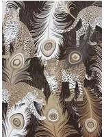 Matthew Williamson Carta da parati Leopardo - Black/ Metallic Antique Gold/ Taupe