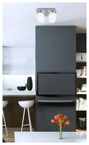 Lampada da soffitto in argento con paralume in vetro 25x25 cm Oden - Candellux Lighting