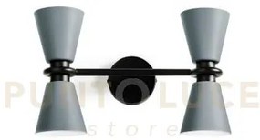 Graal applique da parete 4 luci metallo grigio e nero attacco g9 d....