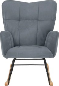 Poltrona a dondolo in velluto grigio Elza - Støraa