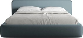 Letto matrimoniale imbottito blu con contenitore con griglia 180x200 cm Kiana - Makamii