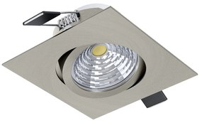 Faretto Ad Incasso Moderno Saliceto Alluminio Nichel Satinato Led 6W 2700K