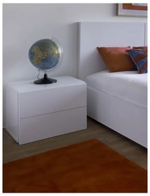 Comodino bianco con 2 cassetti Aurora - TemaHome