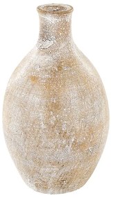 Terracotta Vaso decorativo 39 Beige Bianco CYRENA Beliani