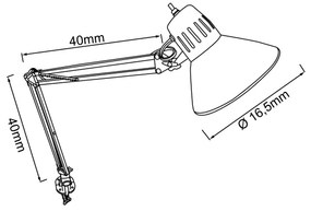 Brilliant - Lampada da tavolo con clip HOBBY 1xE27/40W/230V bianca