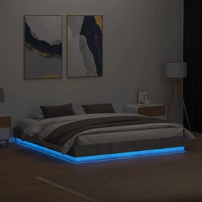 Giroletto con luci led grigio cemento 200x200 cm