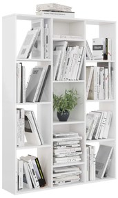 Libreria/divisorio bianco lucido 100x24x140 cm in truciolato