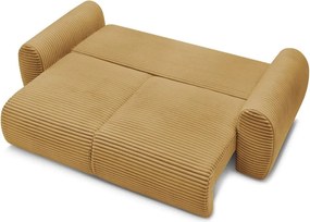 Divano color senape allungabile con rivestimento in velluto a coste 257 cm Lucien – Bobochic Paris