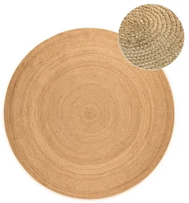 Tappeto rotondo di colore naturale in iuta reversibile ø 140 cm Braided Gold – Hanse Home