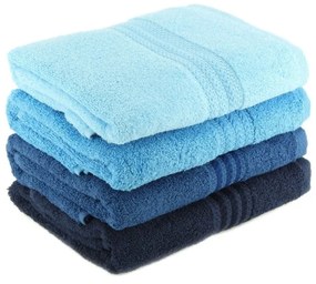 Set di 4 asciugamani in cotone blu Sky, 70 x 140 cm Rainbow - Foutastic