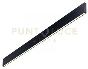 Steel applique a parete led 3000k 32w 4650lm nera 120cm