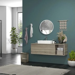 Mobile bagno 135 cm sospeso con vano a giorno a destra SP-135V - KAMALU