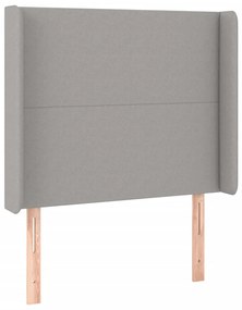 Testiera a led grigio chiaro 103x16x118/128 cm in tessuto