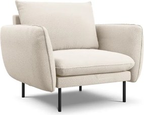 Poltrona Vienna in bouclé con gambe nere - L95cm