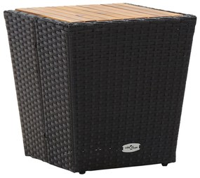 Set da giardino bistro 3 pezzi con cuscini nero rattan sintetico