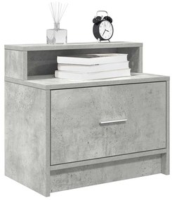 Comodini Con Cassetto 2 Pz Grigio Cemento 51x31x47 Cm /