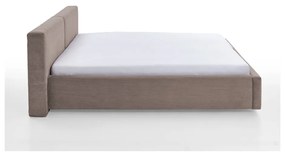Letto matrimoniale imbottito grigio-marrone con contenitore e griglia 180x200 cm Cube - Meise Möbel