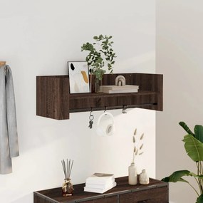 Mensola A Muro Rovere Marrone 100x35x30,5 Cm Legno Multistrato /