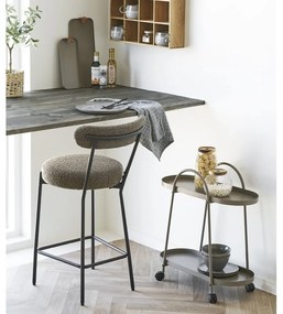 Sgabello da bar marrone imbottito (altezza della seduta 65 cm) Badalona – House Nordic