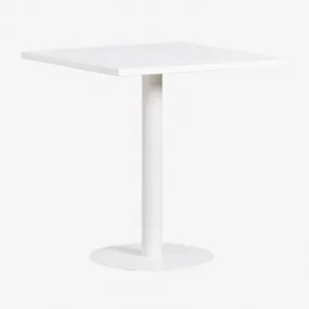 Tavolo da giardino quadrato in metallo (70x70 cm) Mizzi Bianco - Sklum