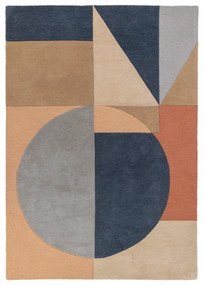 Tappeto in lana blu/marrone 160x230 cm Esrei - Flair Rugs