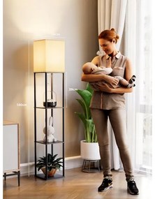 Lampada da terra con mensole 1xE27/40W/230V nero/bianco