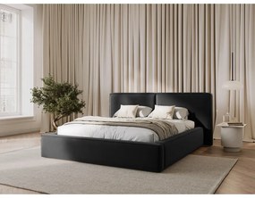 Letto matrimoniale imbottito in grigio scuro in velluto con contenitore con rete inclusa 180x200 cm Arendal – Cosmopolitan Design