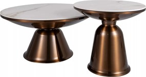 Set di tavolini Vera in ceramica e acciaio rame – 75x41 cm