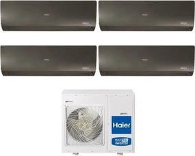 Climatizzatore Condizionatore Haier Quadri Split Inverter serie FLEXIS PLUS BLACK 7+7+9+24 con 4U75S2SR3FA R-32 Wi-Fi Integrato Colore Nero