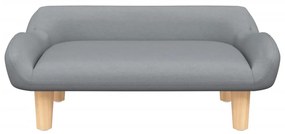 Lettino per cani grigio chiaro 70x40x24 cm in tessuto