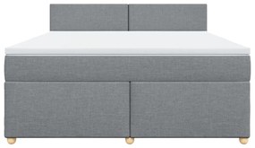 Giroletto a molle con materasso grigio chiaro180x200 cm tessuto