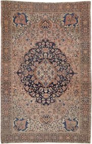 Antik Medaglione Floreale Rosa Antico Blu Scuro 128x200 Cm