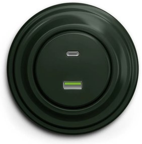 Kliklap - Presa USB A+C in stile retrò con cornice verde