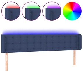 Testiera a led blu 203x16x78/88 cm in tessuto