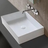 Lavabo da appoggio 60x38 cm Ceramica Azzurra Elegance Squared Bianco Lucido