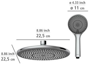 WENKO 25310100 - Set doccia Sistema di risparmio idrico in acciaio inox, finitura cromo lucido