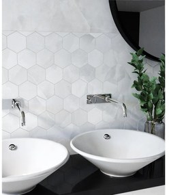 Mosaico in gres porcellanato Venus bianco L 7.5 x L 41.5 cm, 7 pezzi
