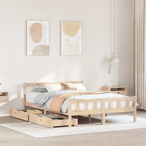 Letto Senza Materasso 160x200 Cm İn Legno Massello Di Pino /