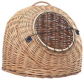 Trasportino per gatti grigio 50x42x40 cm in salice naturale