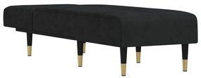 Chaise longue in velluto nero